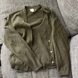 Olive Green Women's Sweater Set